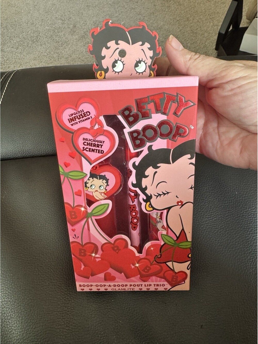 Glamlite x Betty Boop Lip Trio Cherry Scented Liner Gloss